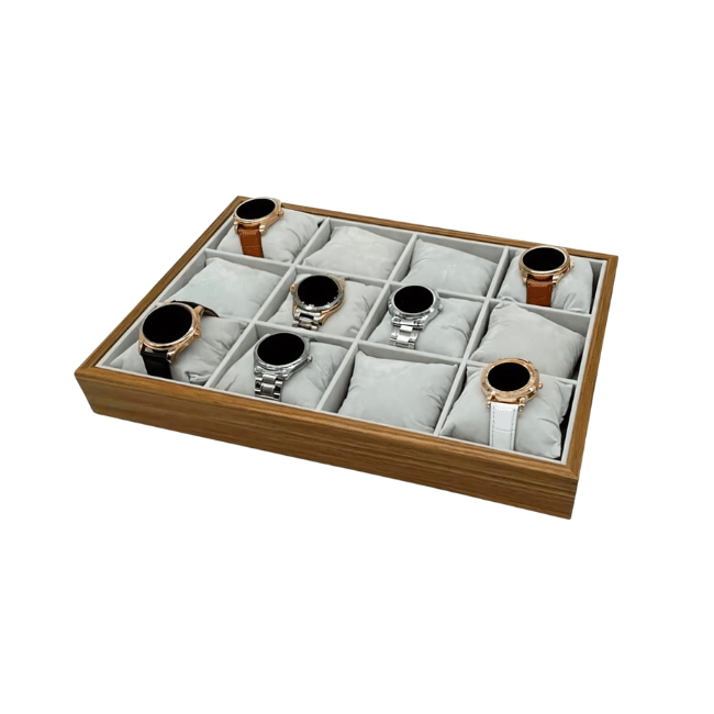 Wooden Watch Organizer Box 12 Sections-(35cm*25cm)-suitable for Dressing Room