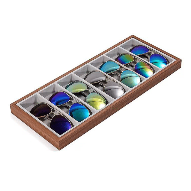 Wooden Sunglasses Organizer Tray